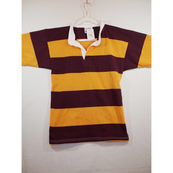 Vintage Halbro Rugby Polo Shirt Size 38 Medium M Made in USA NWT - Picture 2 of 12